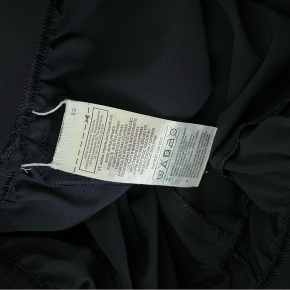 ADIDAS sz S Navy Blue Pants DX9149 3 Stripes Elastic Waist Ankle Zipper - Picture 10 of 12